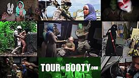 Booty tour with military troops roundup