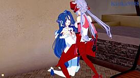 Tsubasa Kazanari and Maria Cadenzavna Eve and Chris Yukine Intense Lesbian Play and Futanari Sex - Symphogear Hentai