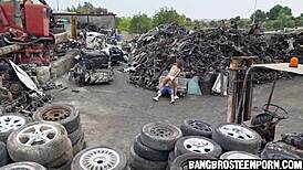 Hot Teen Babe Gets Her Ass Fucked Hard In Junk Junction Outdoors