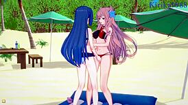 Tsubasa Kazanari and Maria Cadenzavna Eve and Chris Yukine Intense Lesbian Play and Futanari Sex - Symphogear Hentai