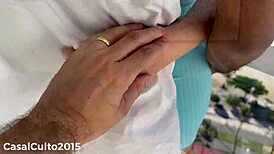 I caught my wife with a black guy in our apartment. I jerked off as he came fucking her.