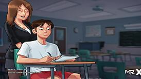 Summertimesaga teaches french in episode 1 35 with european anime style