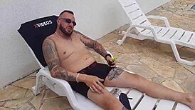 fucking two sexy amateurs by the pool, diana smith and another brunette