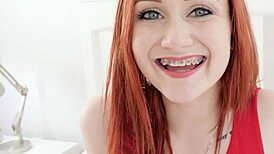 Ginger Teen Scarlet Skies Gets POV Creampie in Big Cock Casting