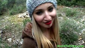 euro girlnextdoor sucks cock outdoors in public reality