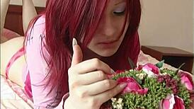 hot babe plays with her pussy after waking up