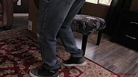 Rocky Emerson dominates slave with ass licking and face sitting on moving day