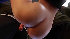 koharu gets bent over and pounded hard on train in hentai