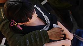 코하루가 기차에서 구부러져 세게 박힘 헨타이