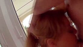 The busty babe gets her ass fucked hard.