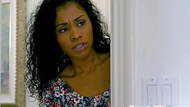 Ebony Babe Scissoring with Hairy Brunette Dyke Roommate