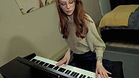 Pretty redhead teen 18+ unleashes passion in sensual serenade