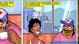 A young virgin guy loses his virginity to a male prostitute in a bareback encounter.