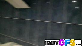 Wow, teen rubbing pussy hard in steamy shower!