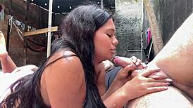 curvy neighbor sneaks in, catches me naked for a suck