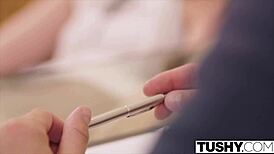 Straight-a student enjoys anal with brunette