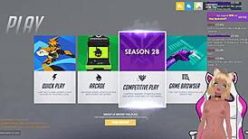 Vtuber Lewdneko gets spanked while playing Overwatch, part 2