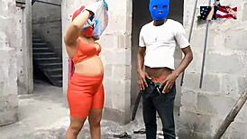 redhead mature stepmom secretly sucks and fucks stranger's big black cock upstairs