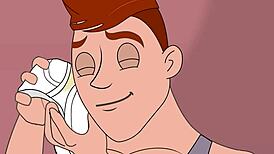 My neighbor in a gay cartoon porn is so hot!