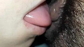 I’m devouring my step sister’s juicy unshaved pussy in a steamy homemade clip.