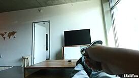 In this kinky family story, the stepsister with big tits keeps wanting my cock