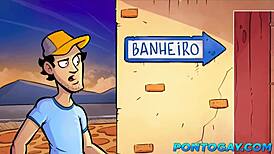 A young virgin guy loses his virginity to a male prostitute in a bareback encounter.