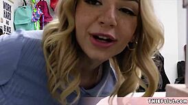 cute teen demi hawks caught shoplifting, now punish her tiny pussy