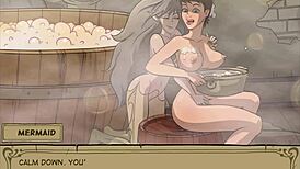 Horny mermaid wants to fuck teen's big virgin ass!