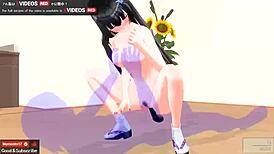 uncensored anime lady turns wild for hardcore japanese hentai creampie play.