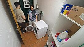 I’m banging this hot Latina maid on the laundry machine