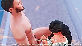 Courtside passion in 3D hentai!