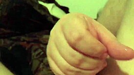 chubby bbw wife with hairy pussy pov handjob leading to cumshot