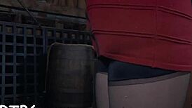 Latex hardcore blowjob sucking in tight competition game