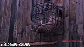 Gagged hotty fastened for intense clit pleasure session! 😈