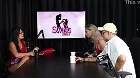 Does aline fischborn give blowjob to flavio paiva in sheer red?