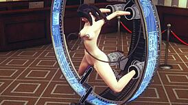 Yumiko fucks sex machine and futanaris in hentai