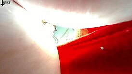 Giantess Hides Tiny Man in Tits