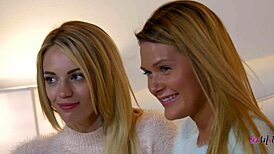 Wow, Abby Cross and Blake Eden, those erotic lesbian blondes lick tight pussies with dildos!