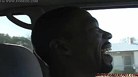 Park girl handles two massive black cocks in a wild deepthroat session