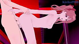 Mikoto and Kuroko in bunny outfits havin' intense 3P sex!