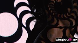 hey, check out muscular ana foxxx doing this sensual striptease with her natural tits