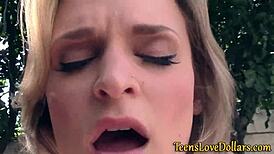 Teen 18+ Facialized for Pay in High Definition Outdoor Reality Blowjob