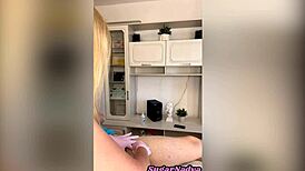 sugarnadya waxes client’s penis and anus smooth with tweezers in close-up detail