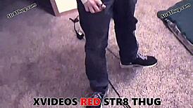 submissive gay worships feet with intense domination and cumshot passion