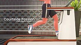 Courtside passion in 3D hentai!