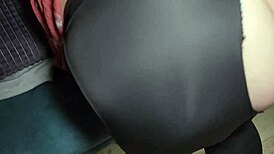 i fuck hard and cum in the huge ass of my bbw submissive mom in ripped leggings