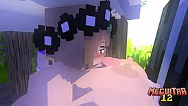 Old Video Reunion in Minecraft with Anime Characters and Big Tits!