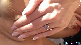 british milf fingering in classy heels and stockings