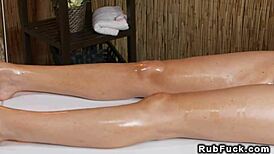 Huge Fake Tits Babe Rides Masseur's Dick