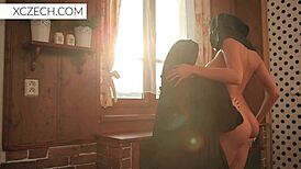 Beautiful nuns getting close with sensual touches